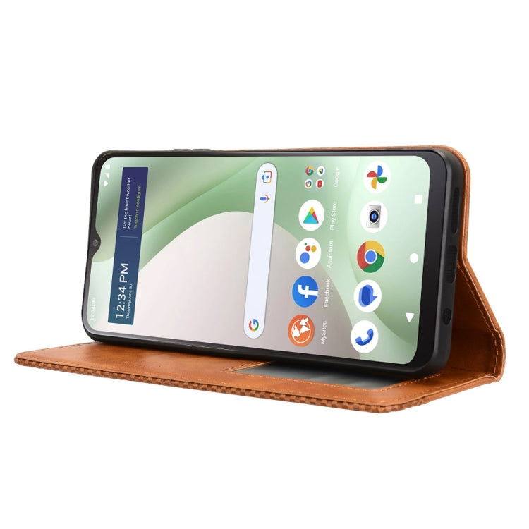For BLU View 5 Magnetic Buckle Retro Texture Leather Phone Case