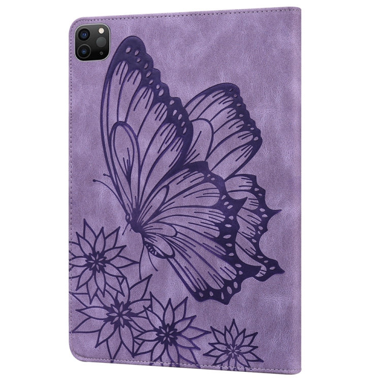For iPad Pro 11 2025 / 2024 Big Butterfly Embossed Leather Tablet Case