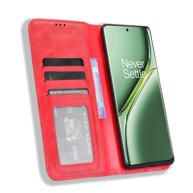 For OnePlus Ace 3 Pro Magnetic Buckle Retro Texture Leather Phone Case