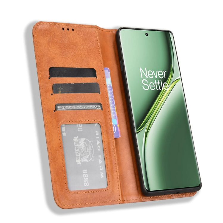 For OnePlus Ace 3 Pro Magnetic Buckle Retro Texture Leather Phone Case