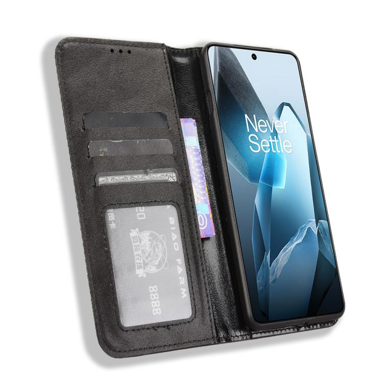 For OnePlus 13 5G Magnetic Buckle Retro Texture Leather Phone Case