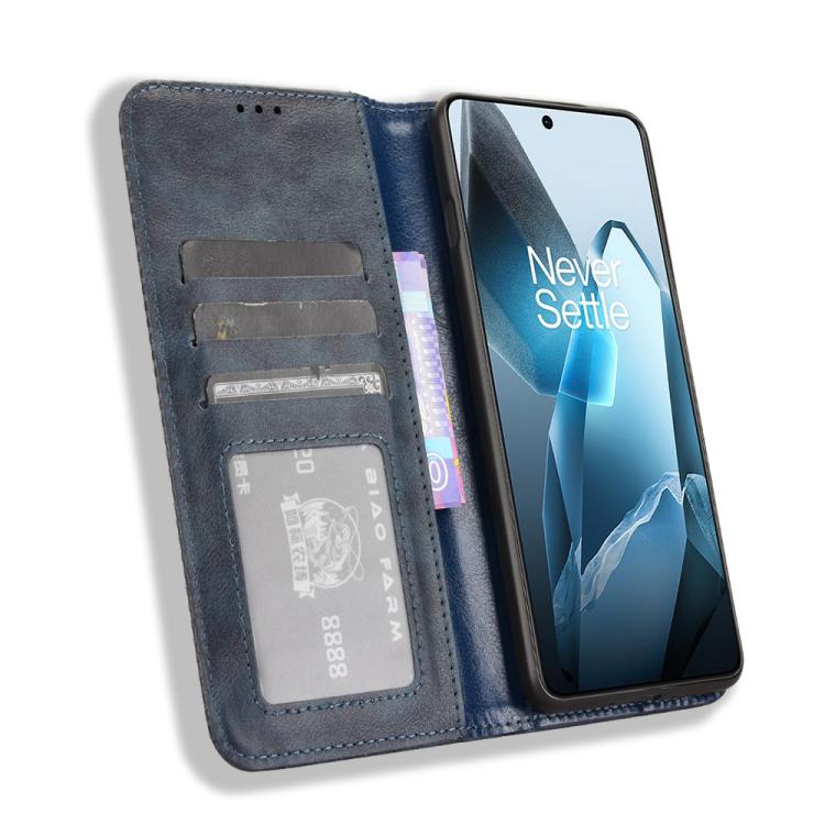 For OnePlus 13 5G Magnetic Buckle Retro Texture Leather Phone Case