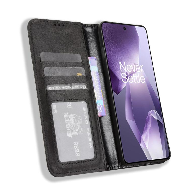 For OnePlus Ace 5 5G / 5 Pro 5G / 13R 5G Magnetic Buckle Retro Texture Leather Phone Case