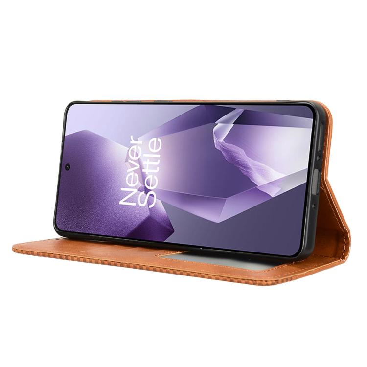 For OnePlus Ace 5 5G / 5 Pro 5G / 13R 5G Magnetic Buckle Retro Texture Leather Phone Case