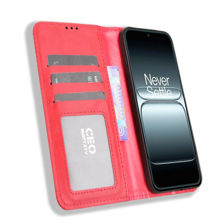 For OnePlus 13T Magnetic Buckle Retro Texture Leather Phone Case