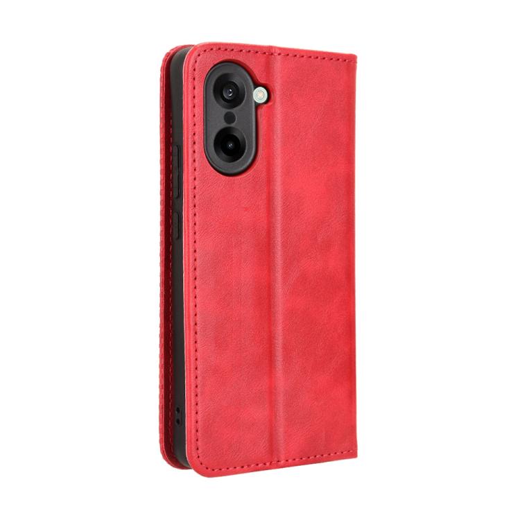 For OnePlus Nord CE5 / Ace 5 Racing 5G Magnetic Buckle Retro Texture Leather Phone Case