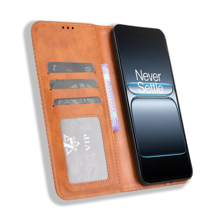 For OnePlus Nord 5 / Ace 5 Ultra 5G Magnetic Buckle Retro Texture Leather Phone Case