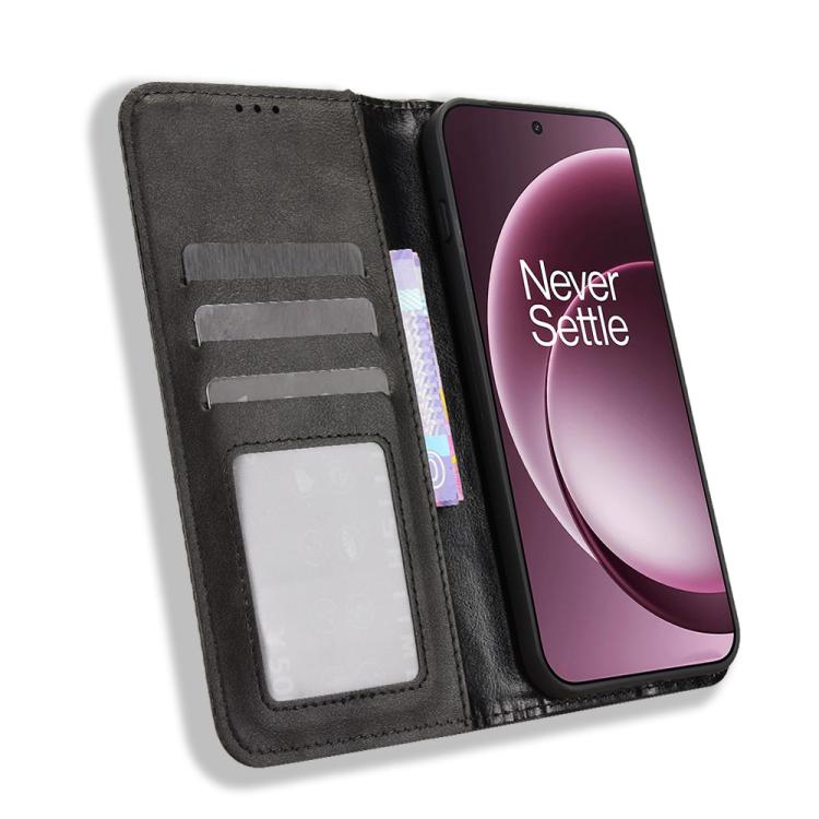 For OnePlus 15 Magnetic Buckle Retro Texture Leather Phone Case