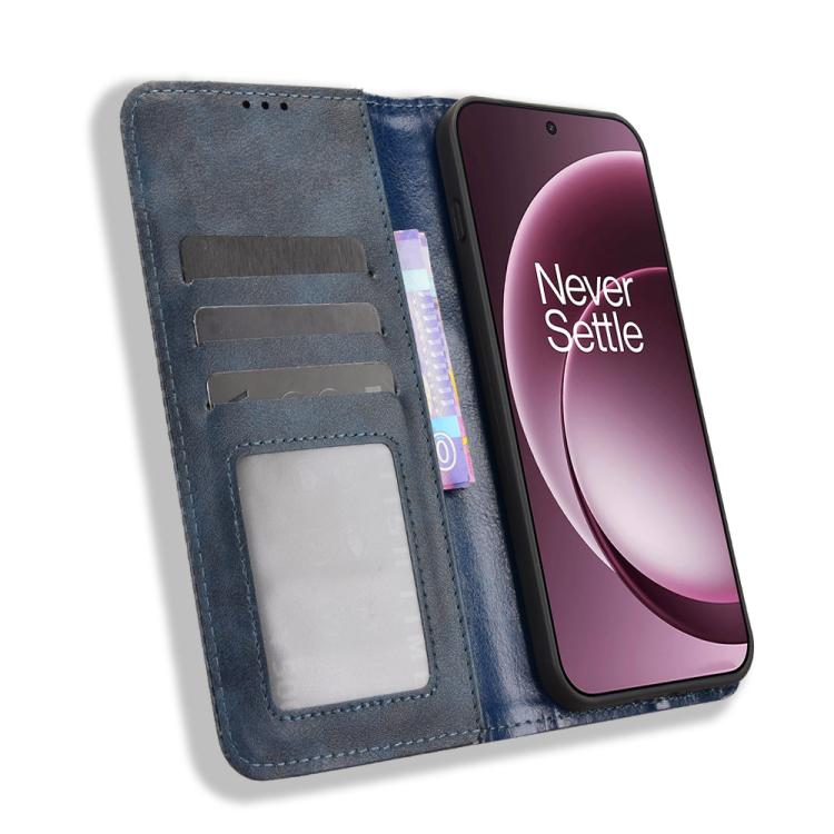 For OnePlus 15 Magnetic Buckle Retro Texture Leather Phone Case