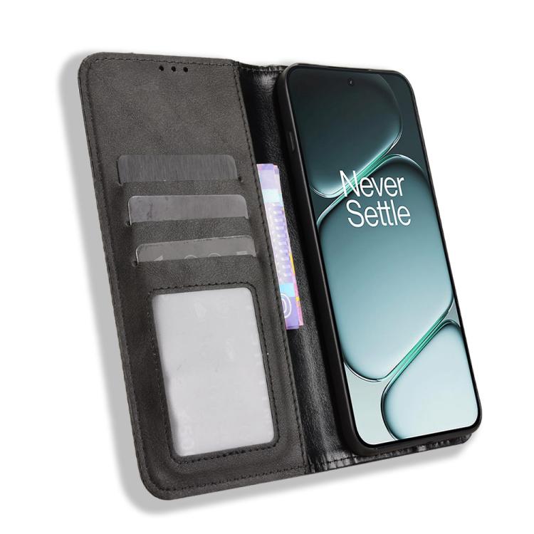 For OnePlus Ace 6 / Ace 6T / 15R Magnetic Buckle Retro Texture Leather Phone Case