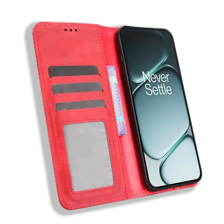 For OnePlus Ace 6 / Ace 6T / 15R Magnetic Buckle Retro Texture Leather Phone Case