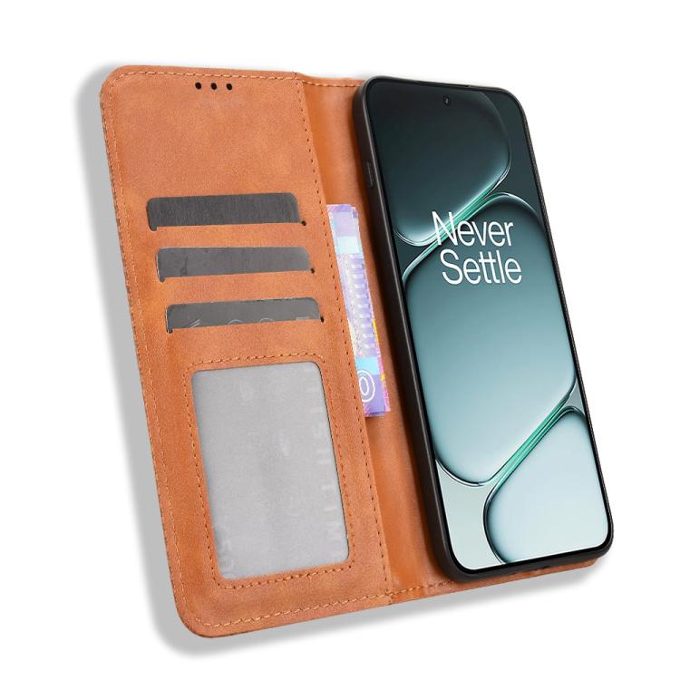 For OnePlus Ace 6 / Ace 6T / 15R Magnetic Buckle Retro Texture Leather Phone Case