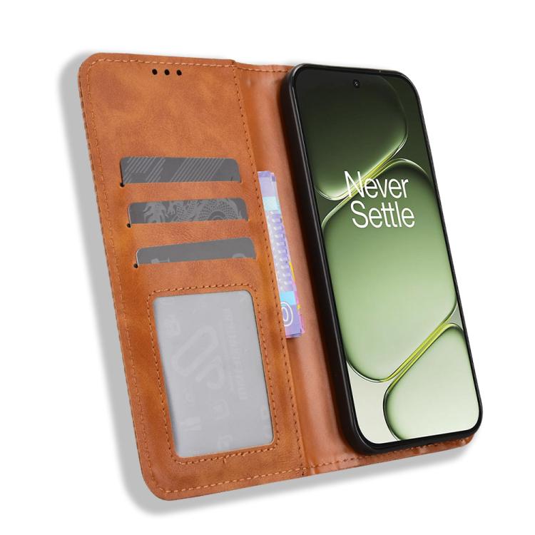 For OnePlus Nord 6 5G / Turbo 6 Magnetic Buckle Retro Texture Leather Phone Case
