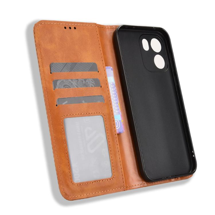 For OnePlus Turbo 6V 5G Magnetic Buckle Retro Texture Leather Phone Case