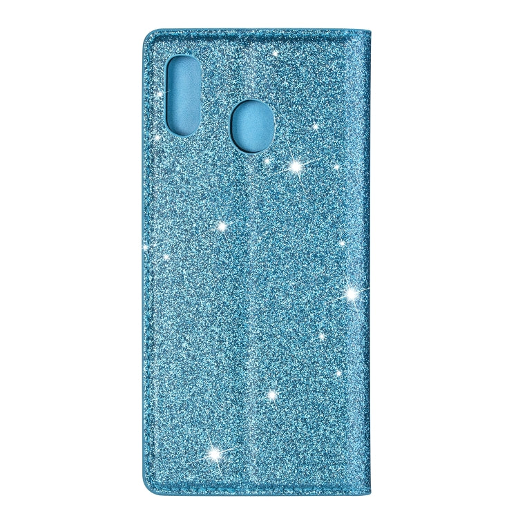 For Samsung Galaxy A20s Ultrathin Glitter Magnetic Horizontal Flip Leather Case with Holder & Card Slots