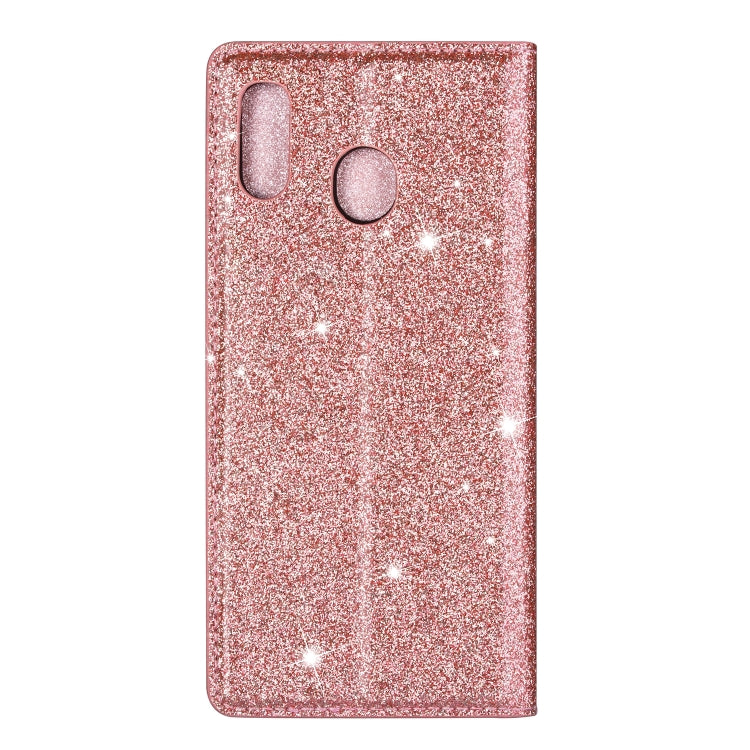 For Samsung Galaxy A20LF Ultrathin Glitter Magnetic Horizontal Flip Leather Case with Holder & Card Slots