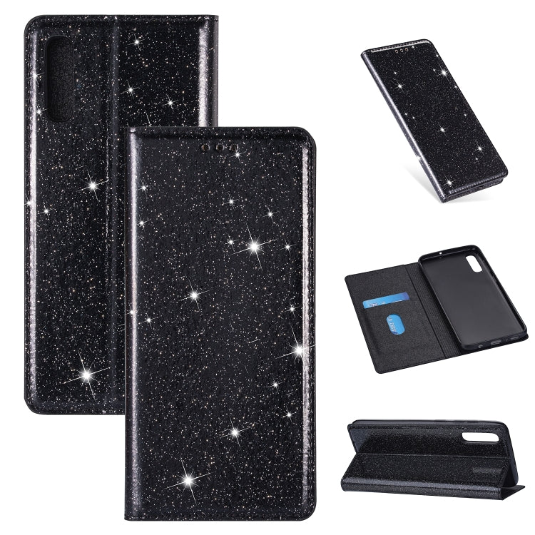 For Samsung Galaxy A70 Ultrathin Glitter Magnetic Horizontal Flip Leather Case with Holder & Card Slots