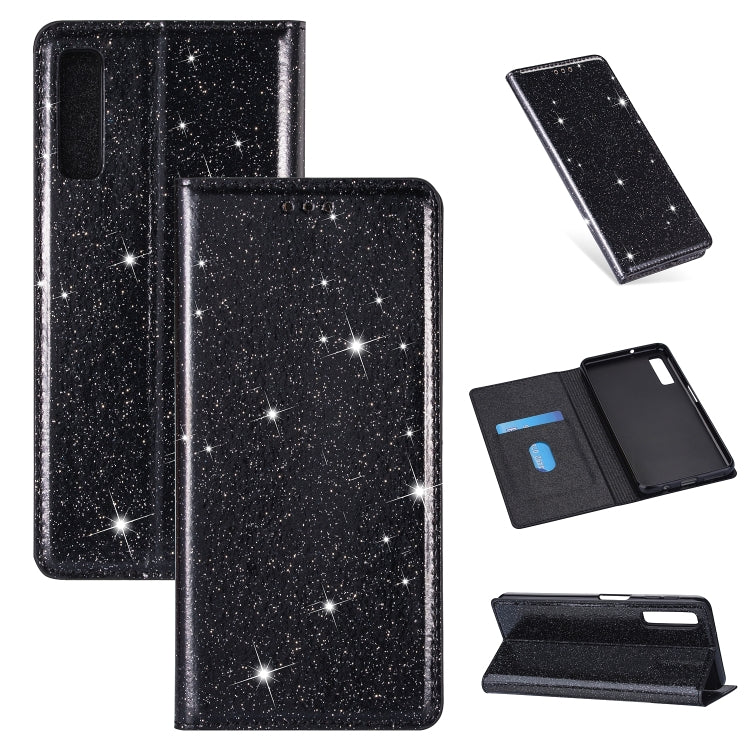 For Samsung Galaxy A7 (2018) / A750 Ultrathin Glitter Magnetic Horizontal Flip Leather Case with Holder & Card Slots