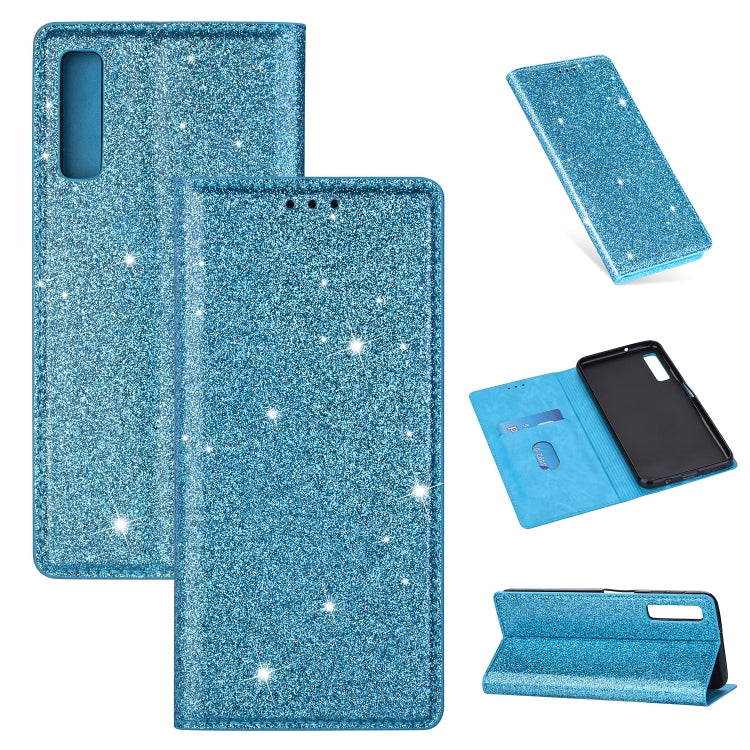 For Samsung Galaxy A7 (2018) / A750 Ultrathin Glitter Magnetic Horizontal Flip Leather Case with Holder & Card Slots