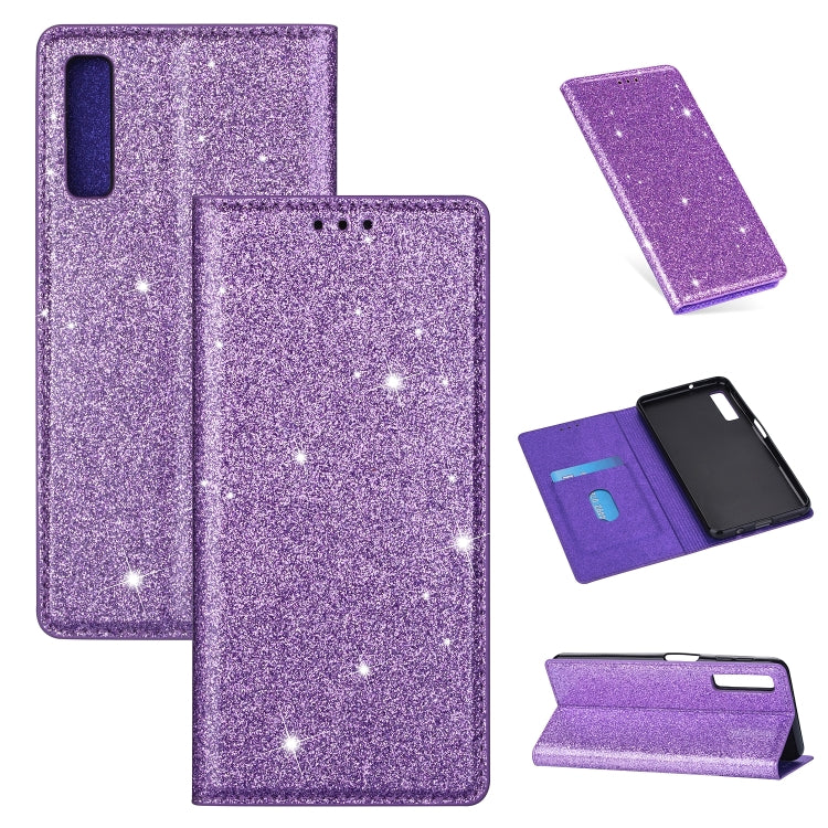 For Samsung Galaxy A7 (2018) / A750 Ultrathin Glitter Magnetic Horizontal Flip Leather Case with Holder & Card Slots