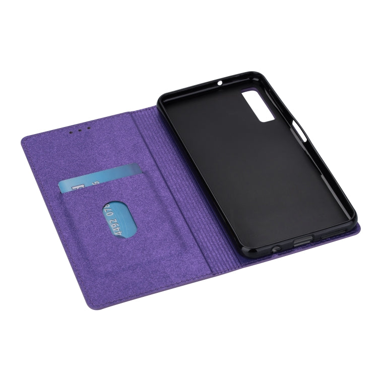For Samsung Galaxy A7 (2018) / A750 Ultrathin Glitter Magnetic Horizontal Flip Leather Case with Holder & Card Slots