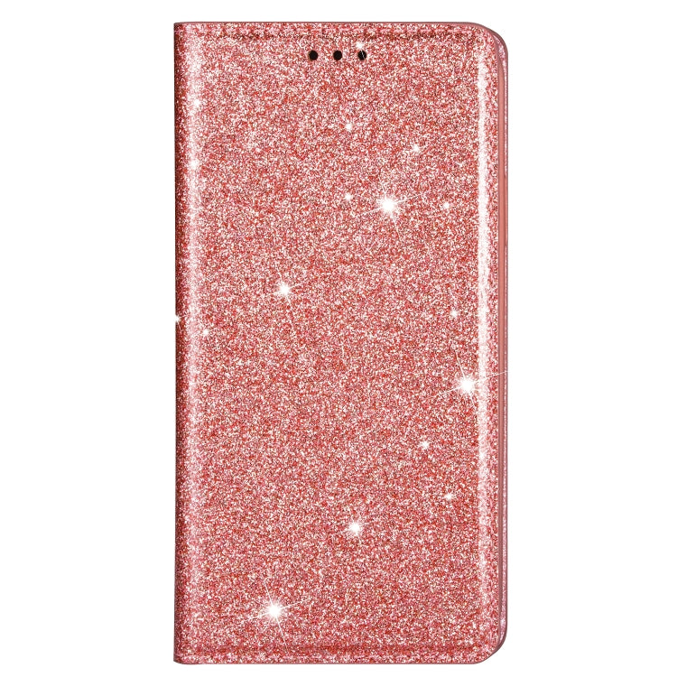 For Samsung Galaxy J4 (2018) Ultrathin Glitter Magnetic Horizontal Flip Leather Case with Holder & Card Slots(Rose Gold)