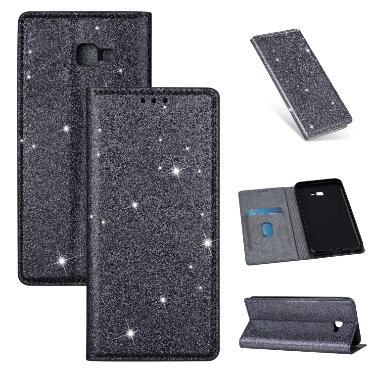 For Samsung Galaxy J4+ Ultrathin Glitter Magnetic Horizontal Flip Leather Case with Holder & Card Slots