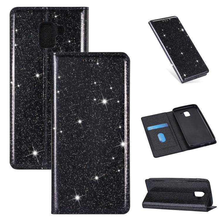For Samsung Galaxy J6 (2018) Ultrathin Glitter Magnetic Horizontal Flip Leather Case with Holder & Card Slots