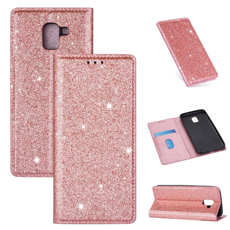 For Samsung Galaxy J6 (2018) Ultrathin Glitter Magnetic Horizontal Flip Leather Case with Holder & Card Slots