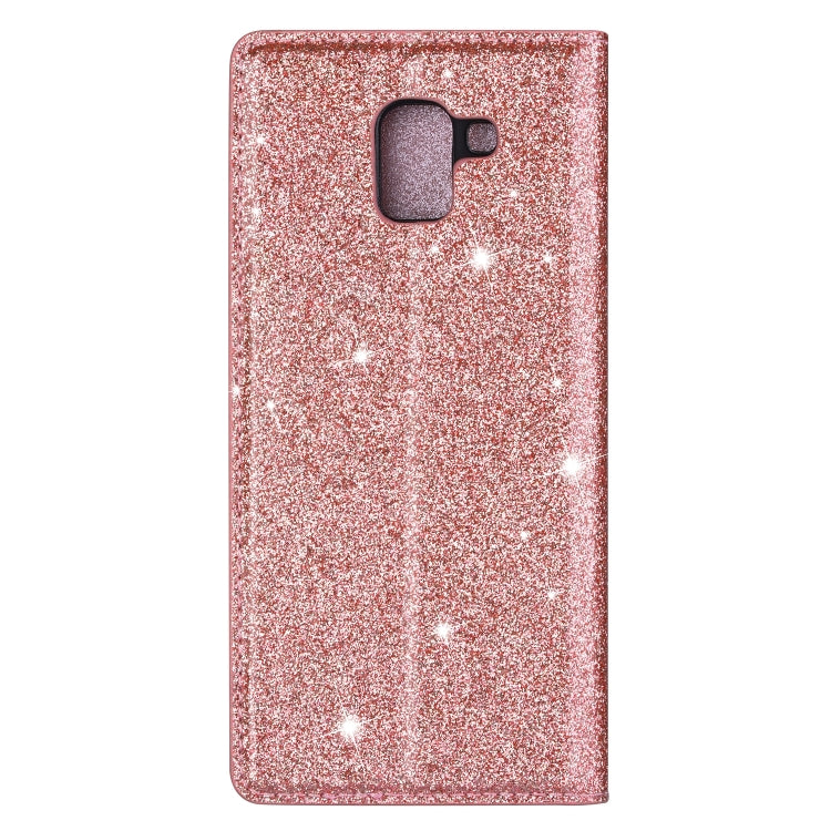 For Samsung Galaxy J6 (2018) Ultrathin Glitter Magnetic Horizontal Flip Leather Case with Holder & Card Slots