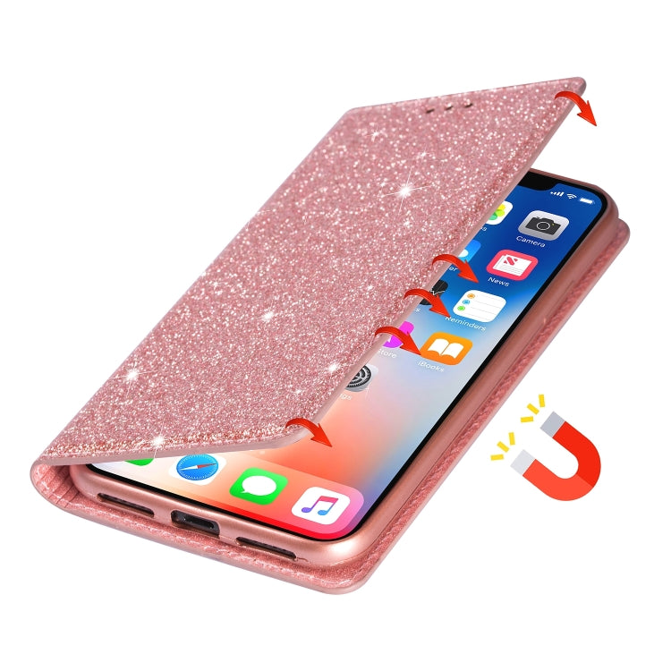 For Samsung Galaxy J6 (2018) Ultrathin Glitter Magnetic Horizontal Flip Leather Case with Holder & Card Slots