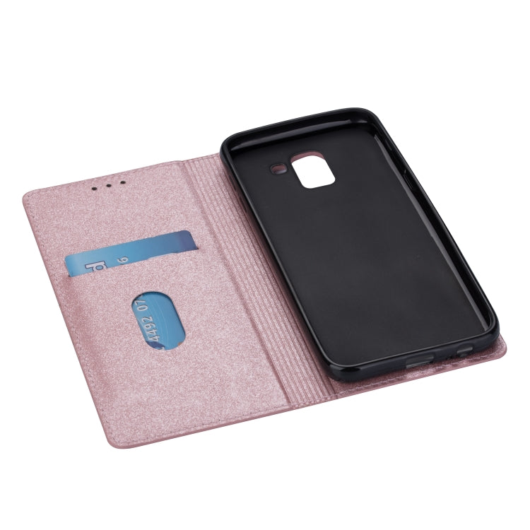 For Samsung Galaxy J6 (2018) Ultrathin Glitter Magnetic Horizontal Flip Leather Case with Holder & Card Slots