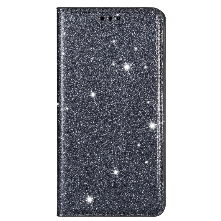 For Samsung Galaxy J6+ Ultrathin Glitter Magnetic Horizontal Flip Leather Case with Holder & Card Slots(Gray)
