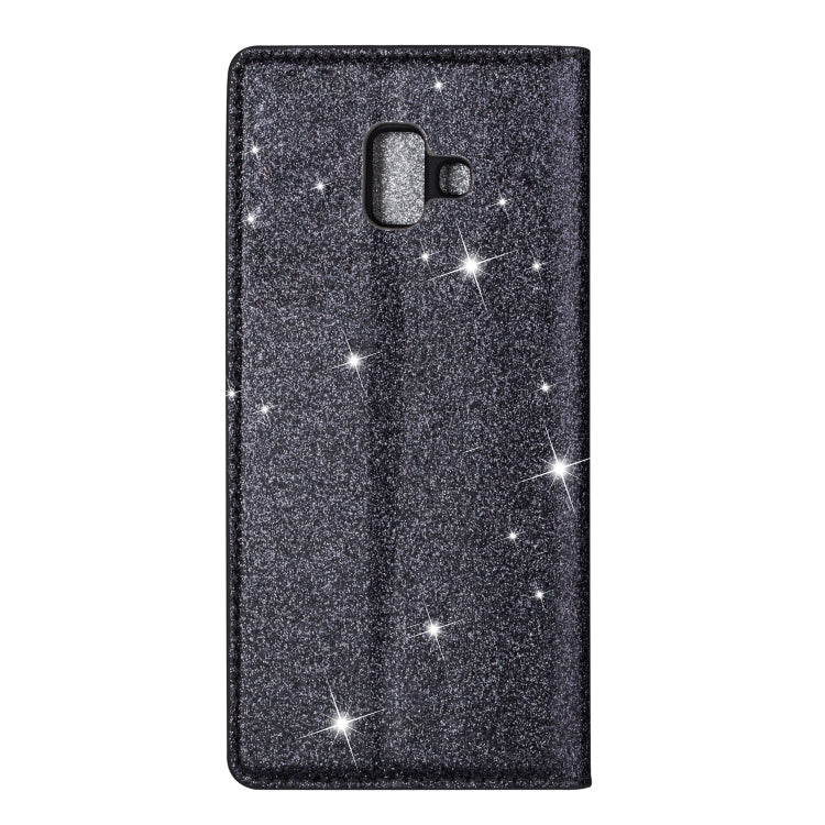 For Samsung Galaxy J6+ Ultrathin Glitter Magnetic Horizontal Flip Leather Case with Holder & Card Slots(Gray)