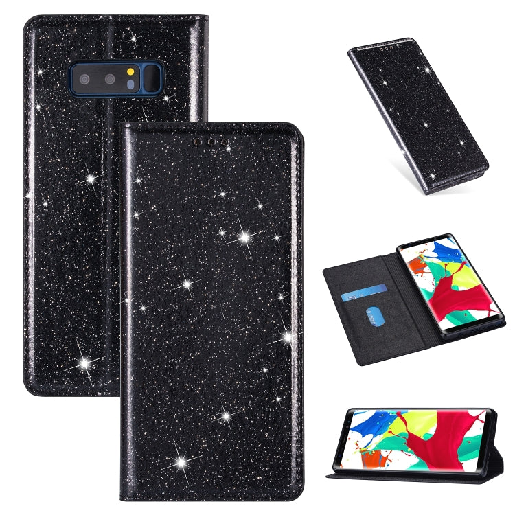 For Samsung Galaxy Note 8 Ultrathin Glitter Magnetic Horizontal Flip Leather Case with Holder & Card Slots