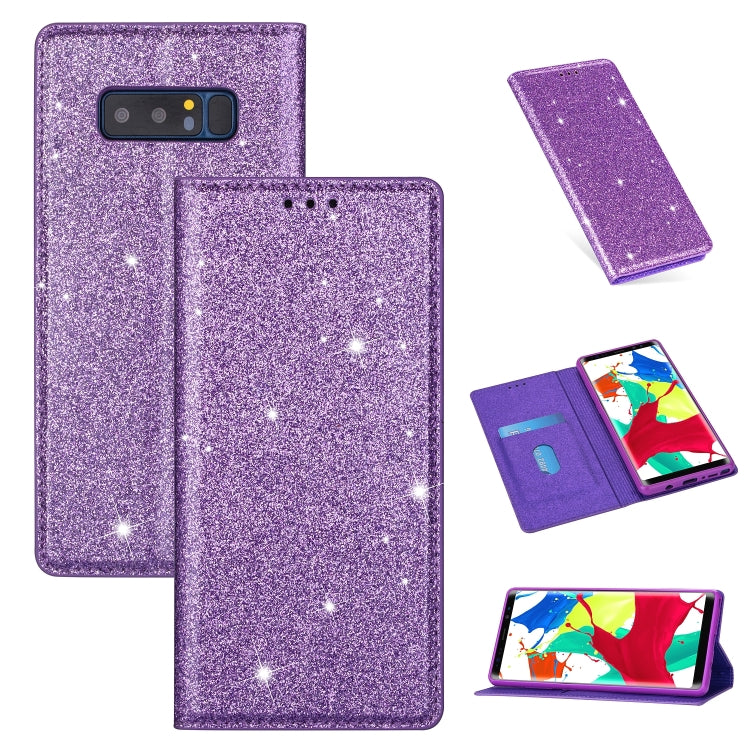 For Samsung Galaxy Note 8 Ultrathin Glitter Magnetic Horizontal Flip Leather Case with Holder & Card Slots