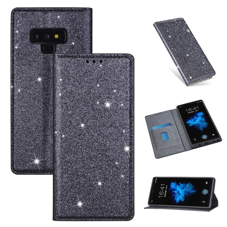 For Samsung Galaxy Note 9 Ultrathin Glitter Magnetic Horizontal Flip Leather Case with Holder & Card Slots