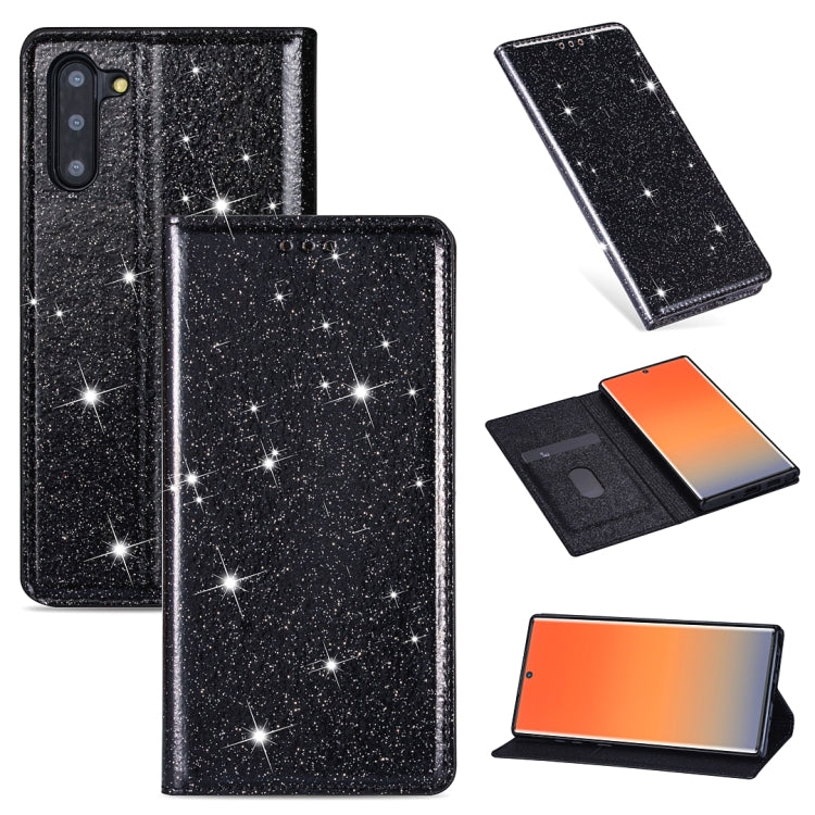 For Samsung Galaxy Note 10 Ultrathin Glitter Magnetic Horizontal Flip Leather Case with Holder & Card Slots