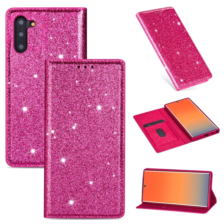 For Samsung Galaxy Note 10 Ultrathin Glitter Magnetic Horizontal Flip Leather Case with Holder & Card Slots