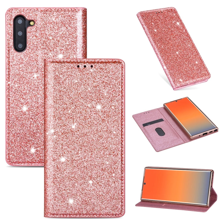 For Samsung Galaxy Note 10 Ultrathin Glitter Magnetic Horizontal Flip Leather Case with Holder & Card Slots