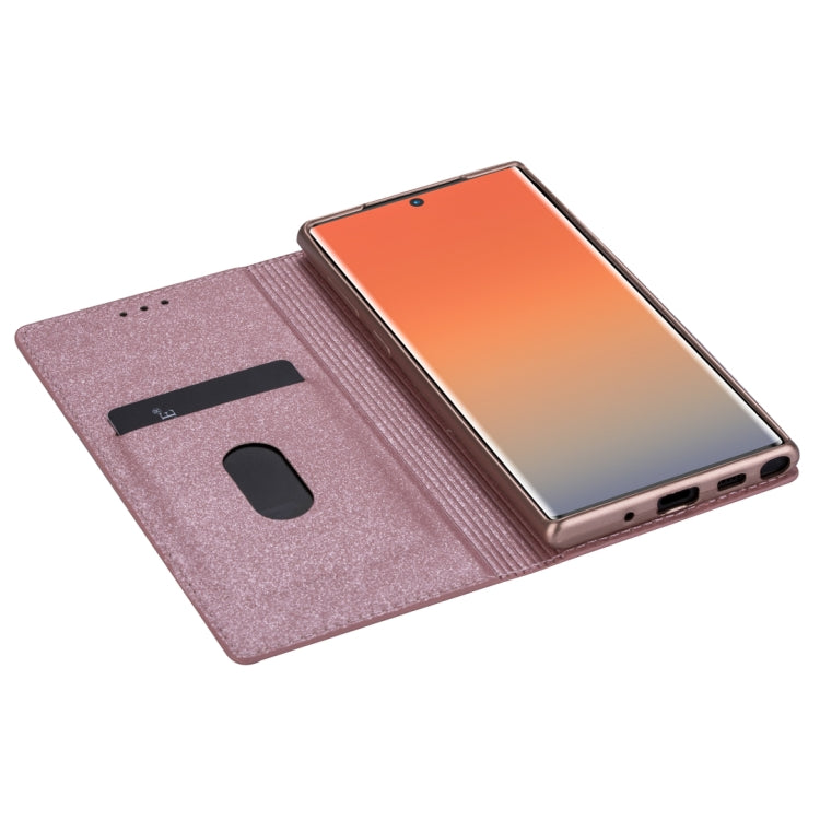 For Samsung Galaxy Note 10 Ultrathin Glitter Magnetic Horizontal Flip Leather Case with Holder & Card Slots