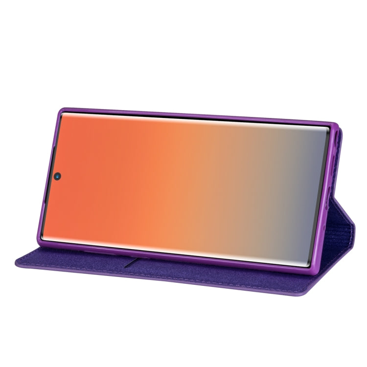 For Samsung Galaxy Note 10 Ultrathin Glitter Magnetic Horizontal Flip Leather Case with Holder & Card Slots