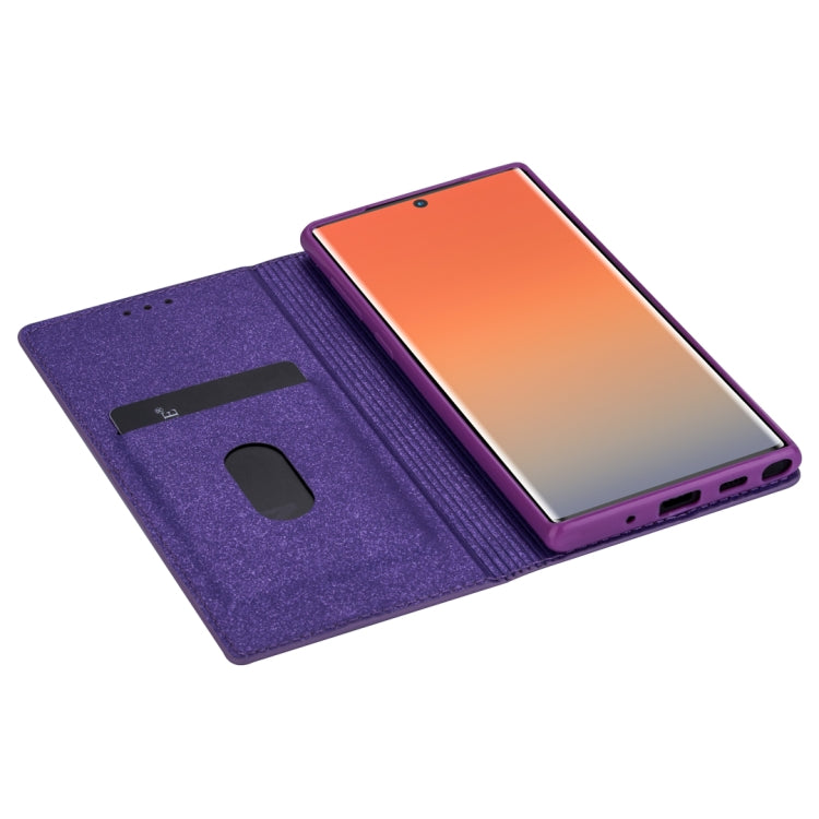 For Samsung Galaxy Note 10 Ultrathin Glitter Magnetic Horizontal Flip Leather Case with Holder & Card Slots