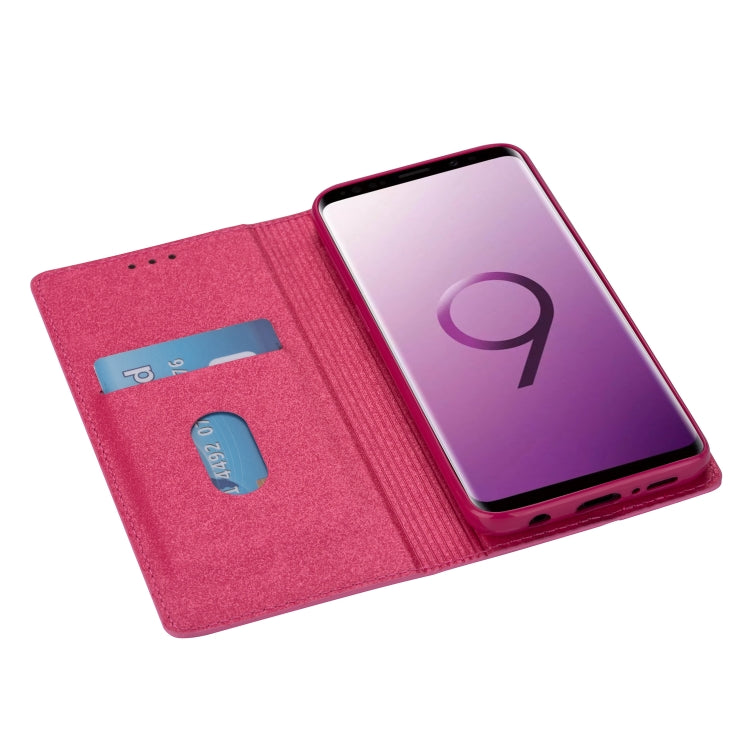 For Samsung Galaxy S9 Ultrathin Glitter Magnetic Horizontal Flip Leather Case with Holder & Card Slots