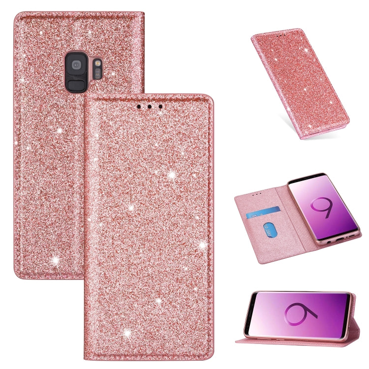 For Samsung Galaxy S9 Ultrathin Glitter Magnetic Horizontal Flip Leather Case with Holder & Card Slots