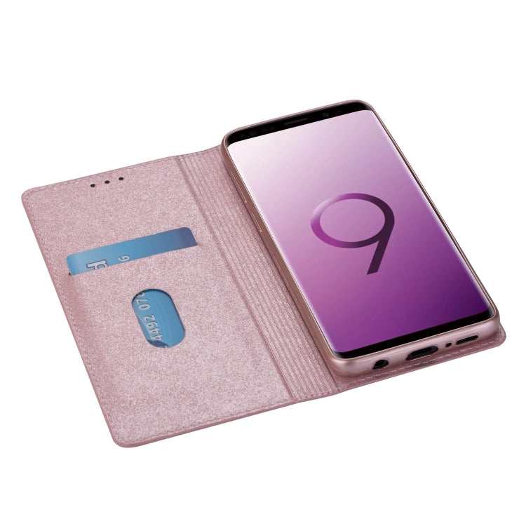 For Samsung Galaxy S9 Ultrathin Glitter Magnetic Horizontal Flip Leather Case with Holder & Card Slots