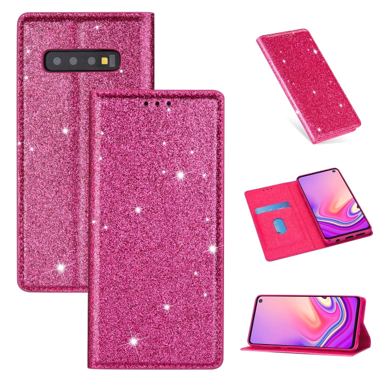 For Samsung Galaxy S10+ Ultrathin Glitter Magnetic Horizontal Flip Leather Case with Holder & Card Slots
