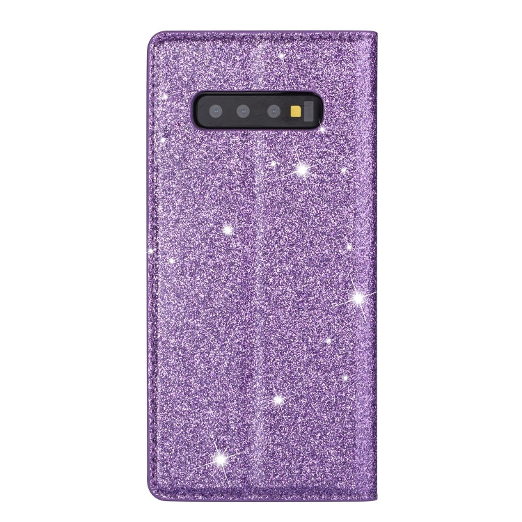 For Samsung Galaxy S10+ Ultrathin Glitter Magnetic Horizontal Flip Leather Case with Holder & Card Slots