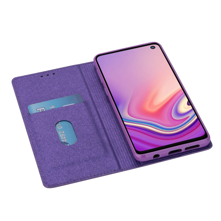 For Samsung Galaxy S10+ Ultrathin Glitter Magnetic Horizontal Flip Leather Case with Holder & Card Slots