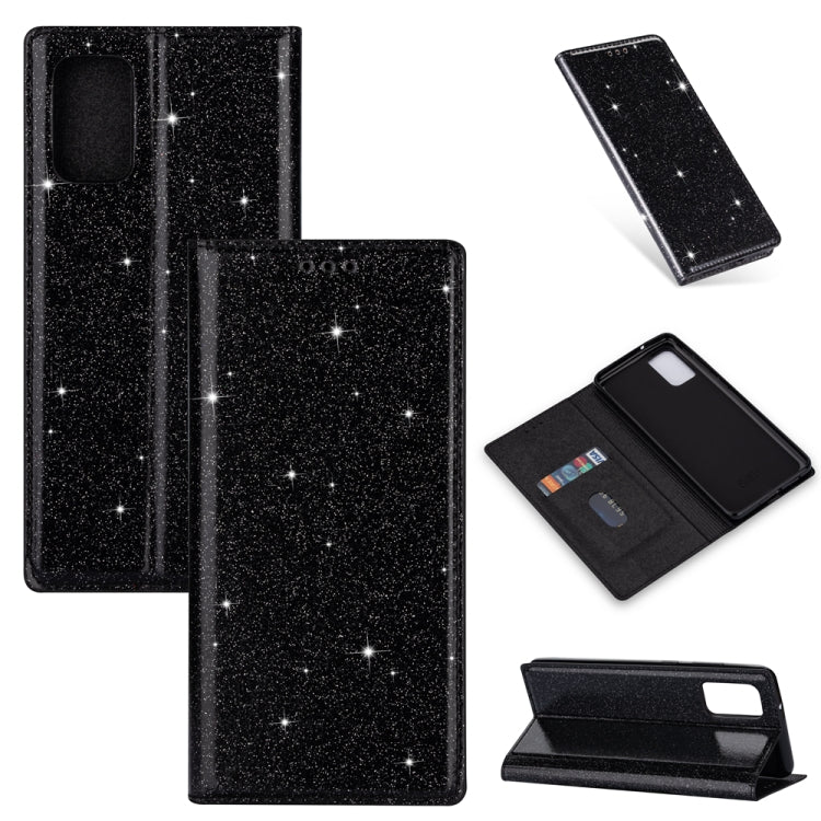 For Samsung Galaxy A41 Ultrathin Glitter Magnetic Horizontal Flip Leather Case with Holder & Card Slots
